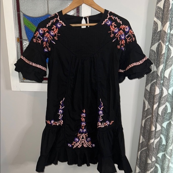 Free People Pavlo Embroidered Ruffled Mini Dress - Picture 2 of 8